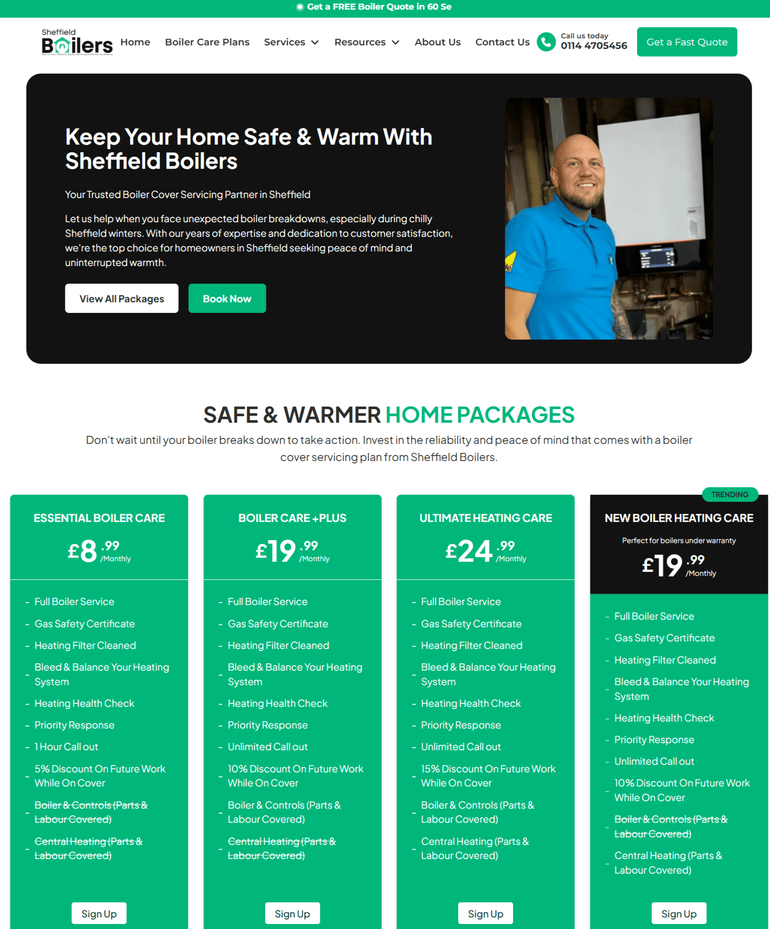 Boiler finance page