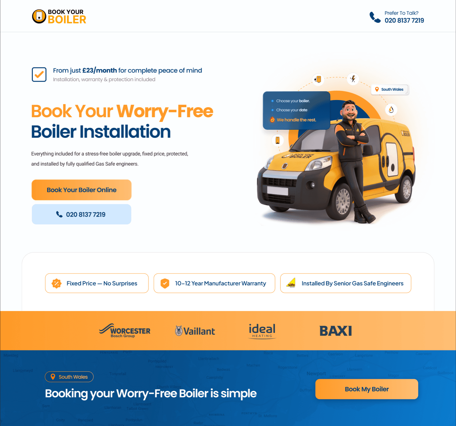 Book Your Boiler website showcase