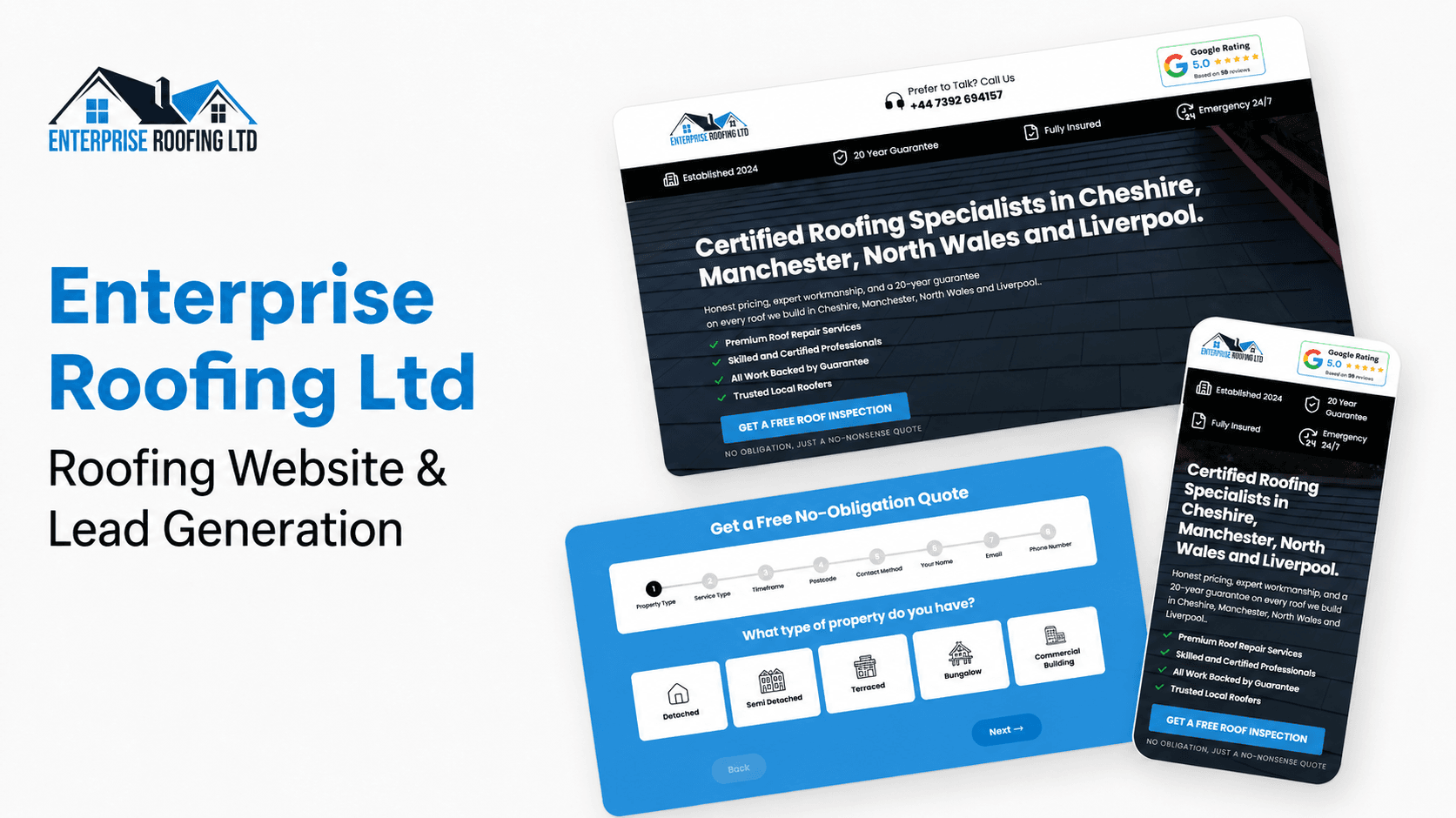 Enterprise Roofing website and lead generation results