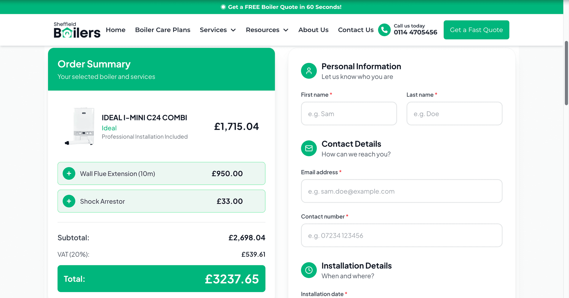 Boiler calculator demo 3